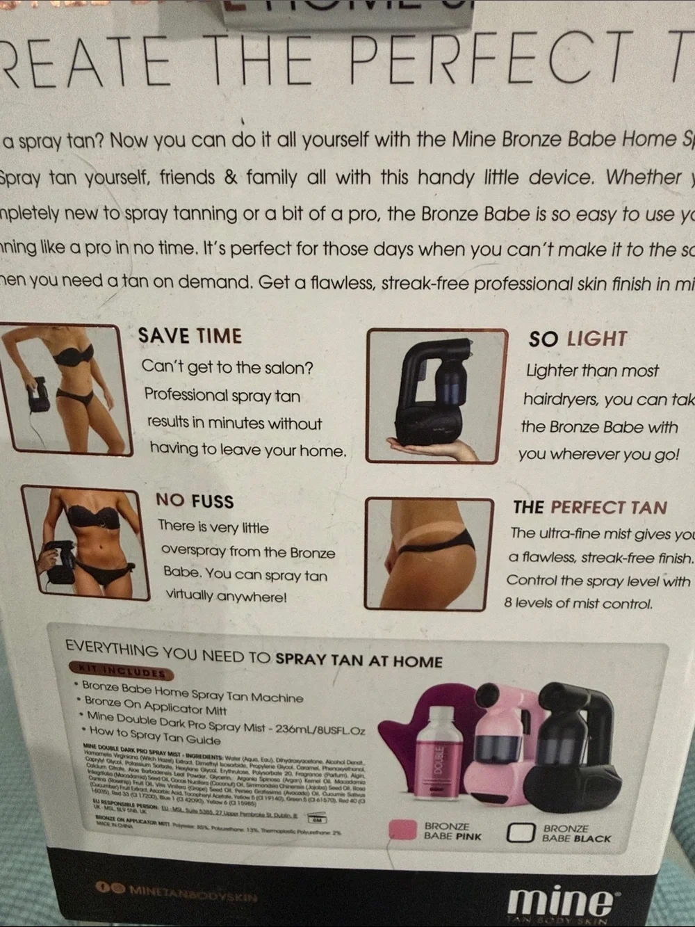 Mine Tan Body Skin Home Spray Tan Kit NEW